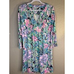 Lilly Pulitzer Aubrey Shift Dress Size Large In Bermudaful Floral